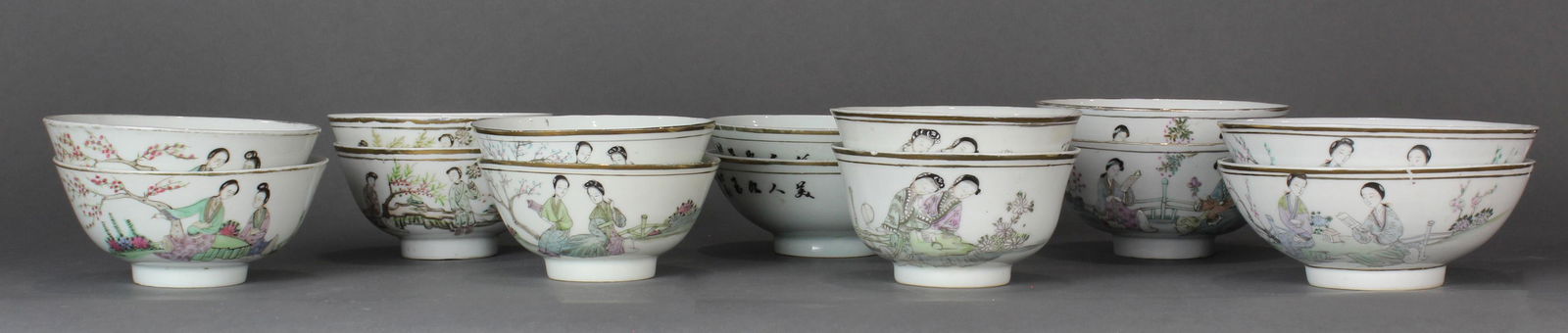 (lot of 14) Chinese famille rose bowls (1 of 8)
