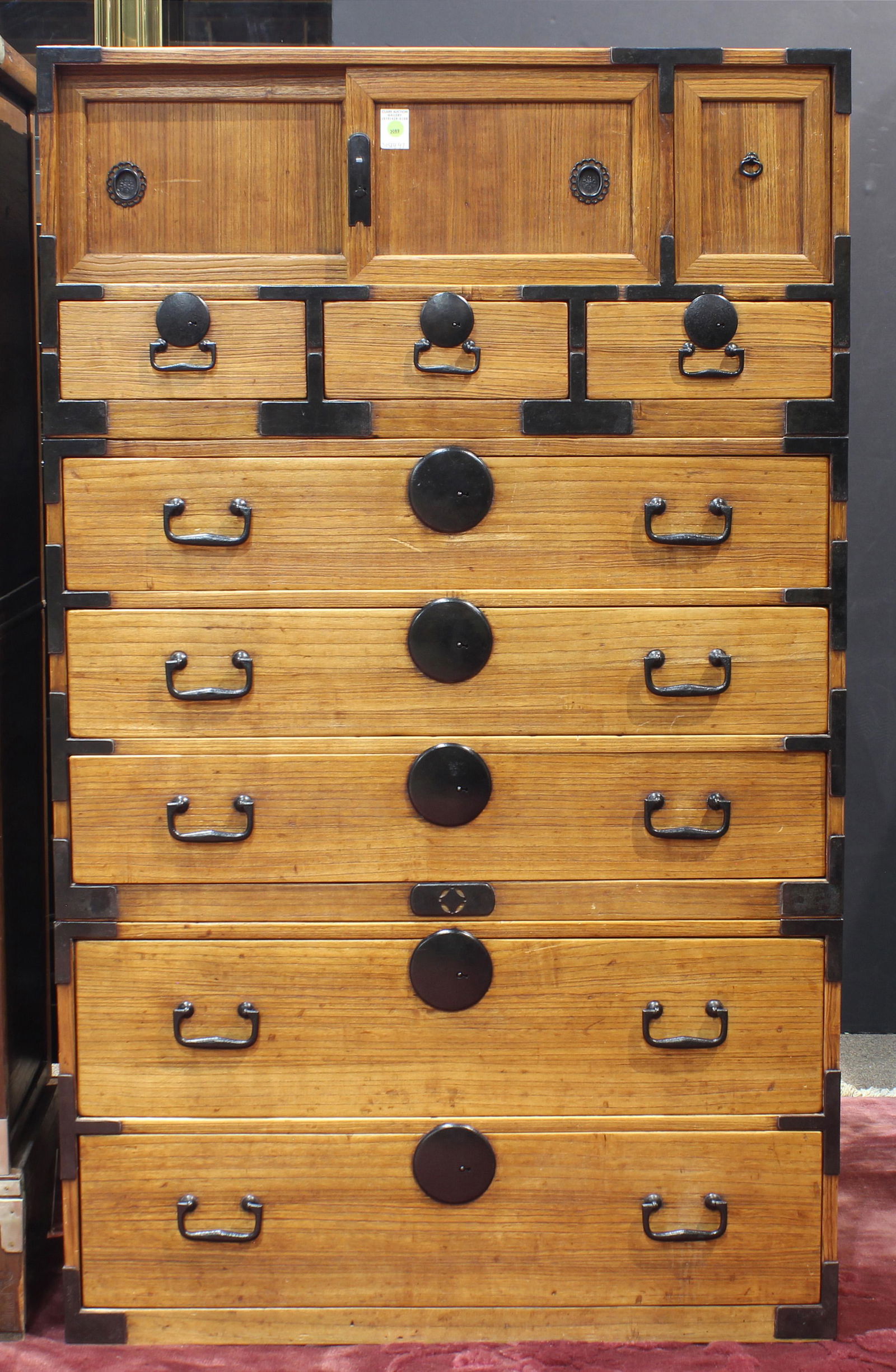 Japanese three-piece kiriwood isho tansu (1 of 3)