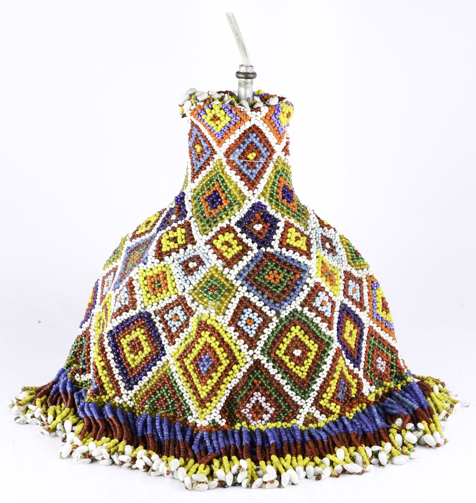 Whimsey beaded light shade hung with fringe ending in (1 of 1)