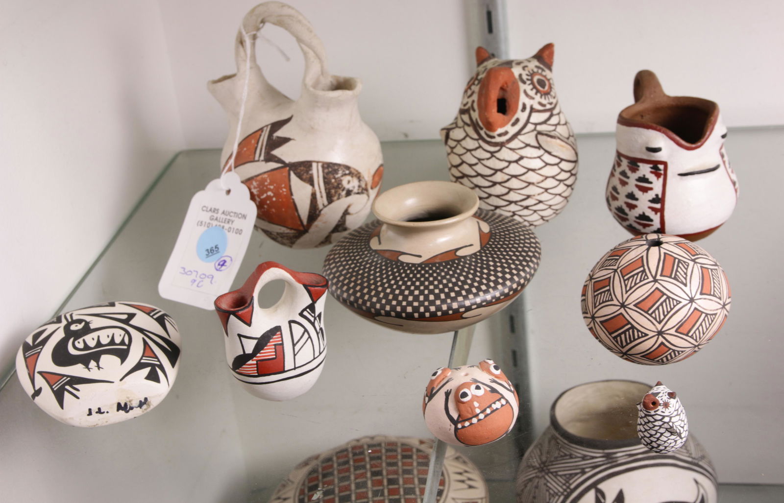 (lot of 9) Southwest pottery items: (5) signed Acoma (1 of 1)