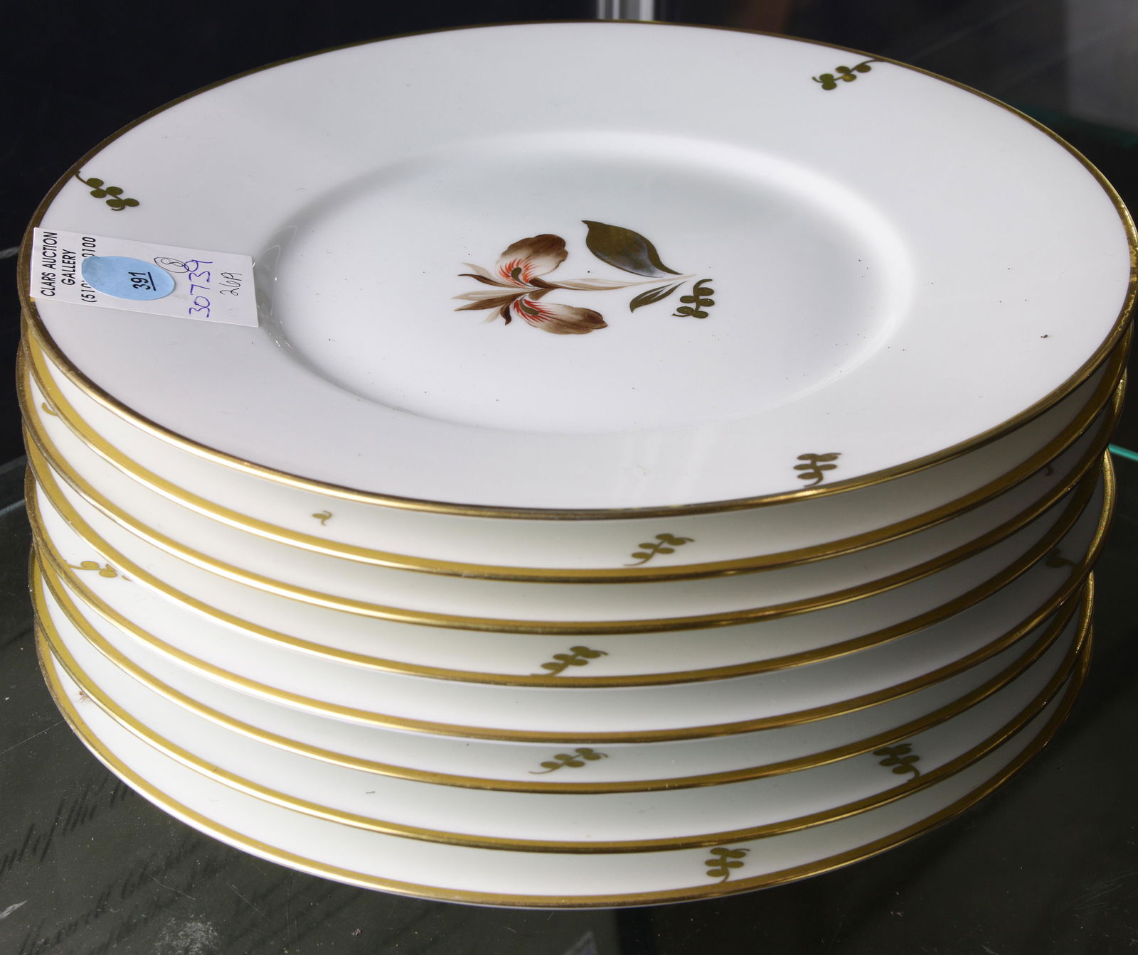8 Royal Copenhagen plates handpainted iris flowers (1 of 1)