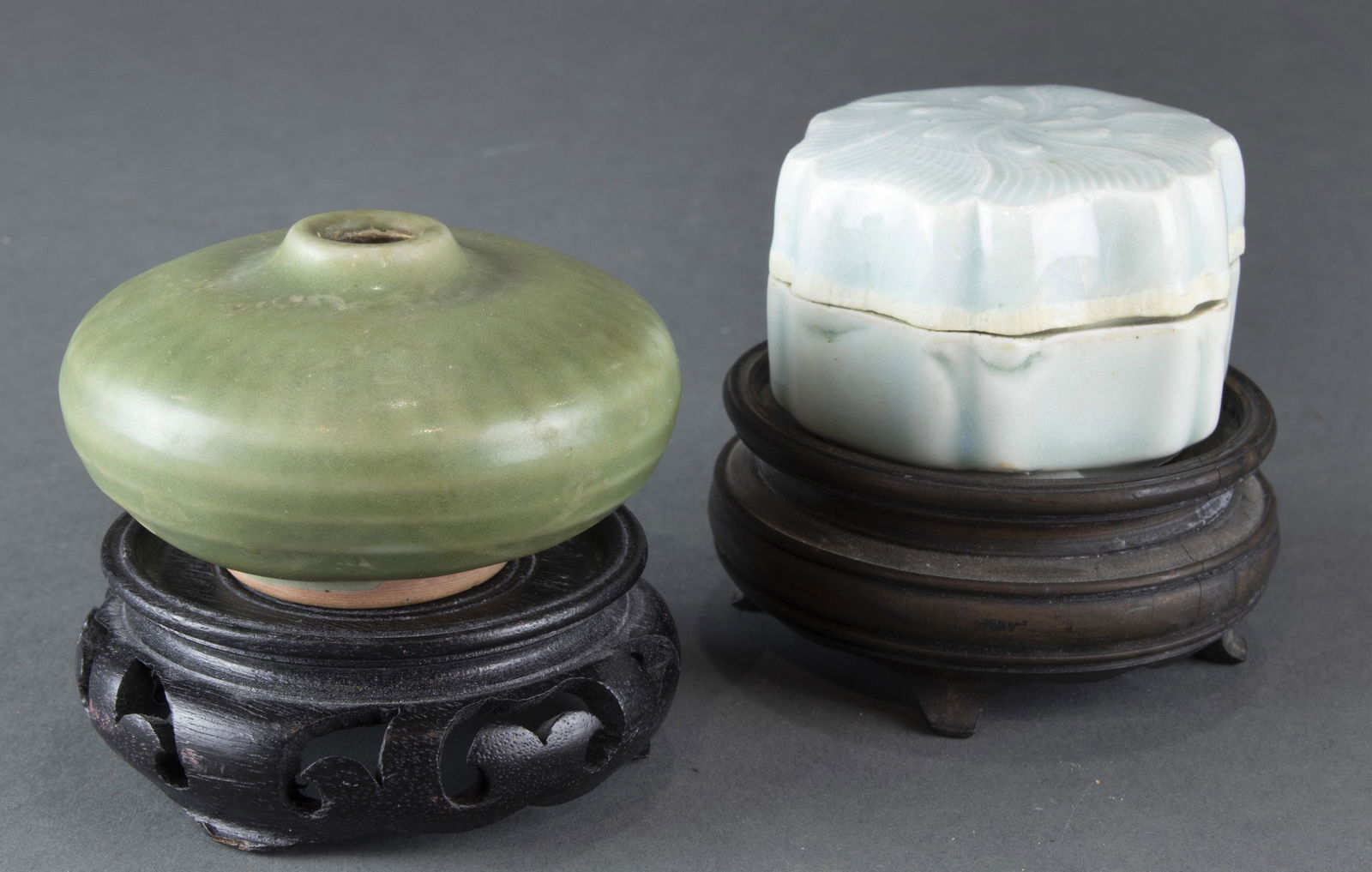 (Lot of 2) Glazed ceramic objects (1 of 1)