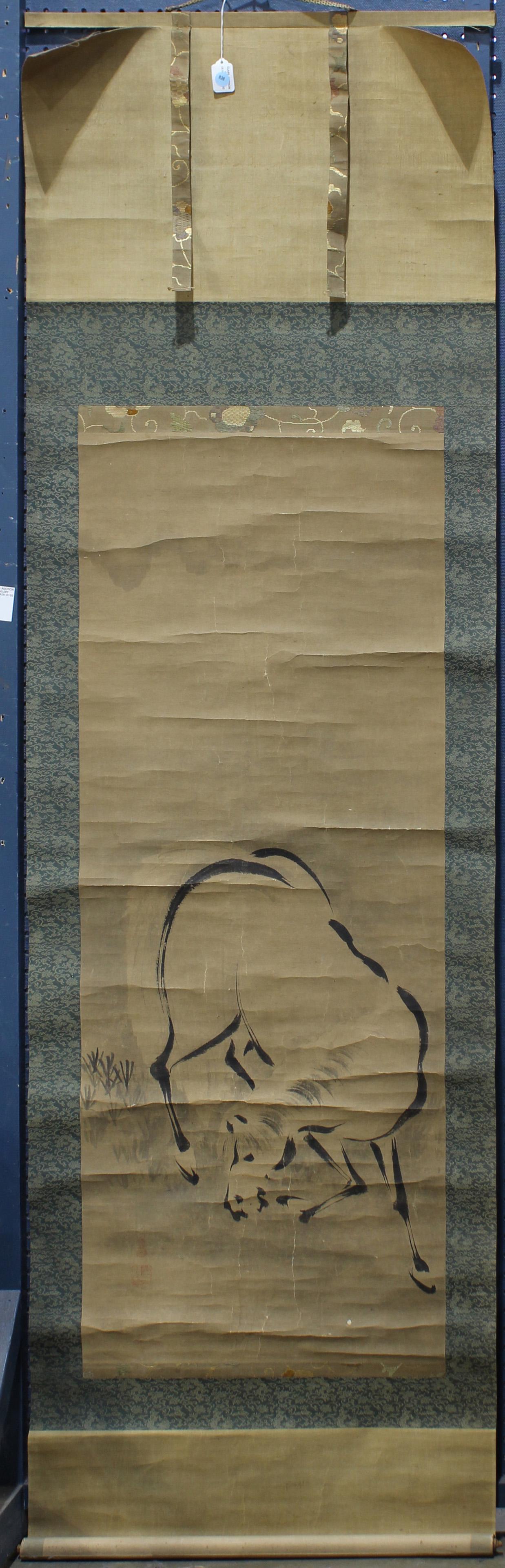Japanese school, hanging scroll, ink on paper (1 of 2)