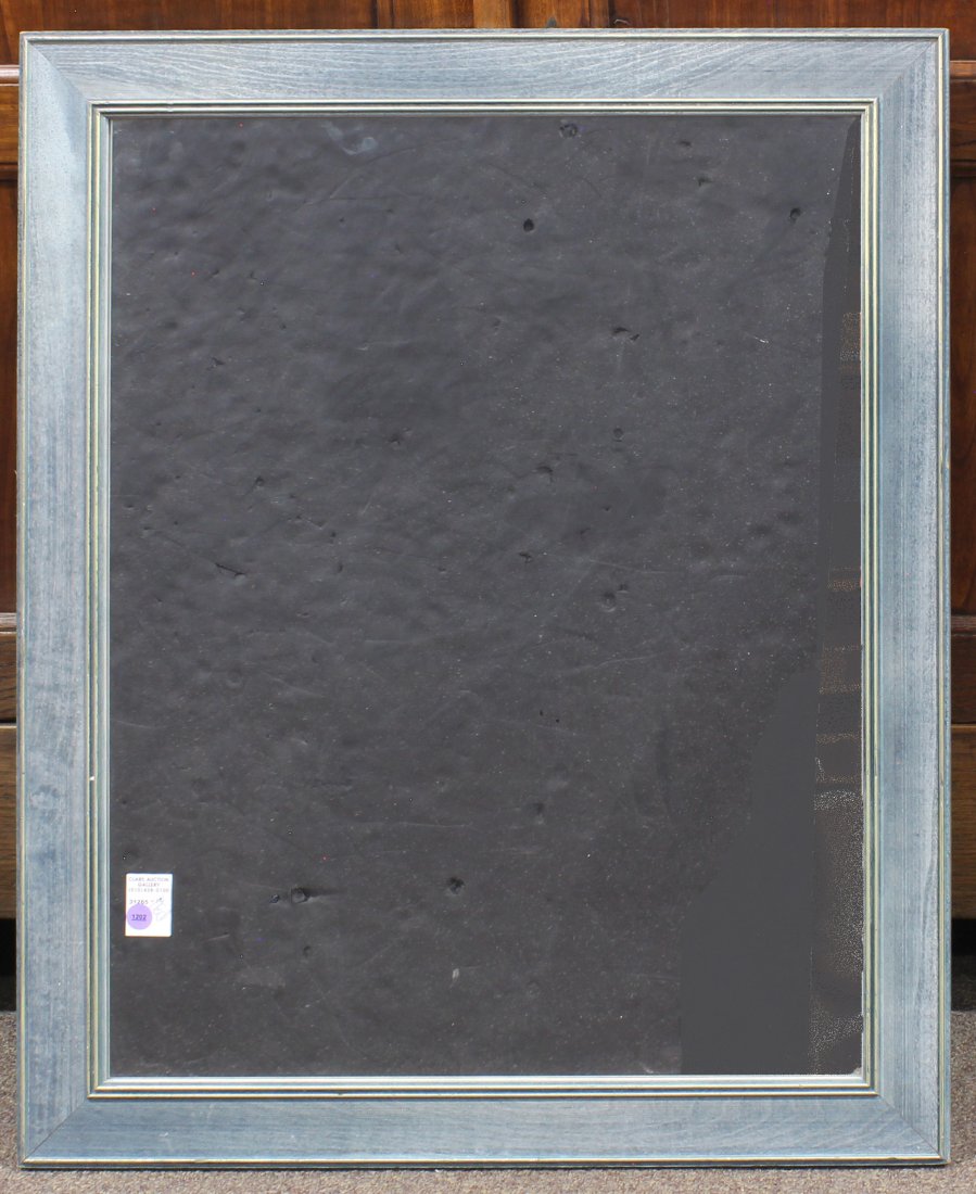 A Contemporary blue framed mirror (1 of 1)