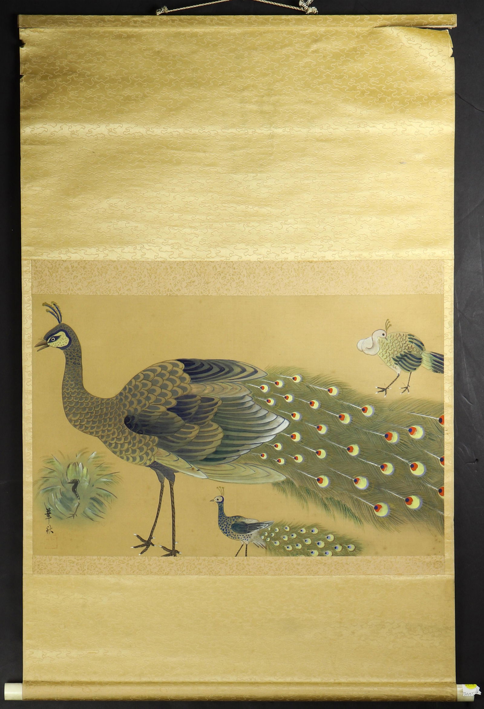 Japanese School, Peacocks, ink and color on paper (1 of 1)