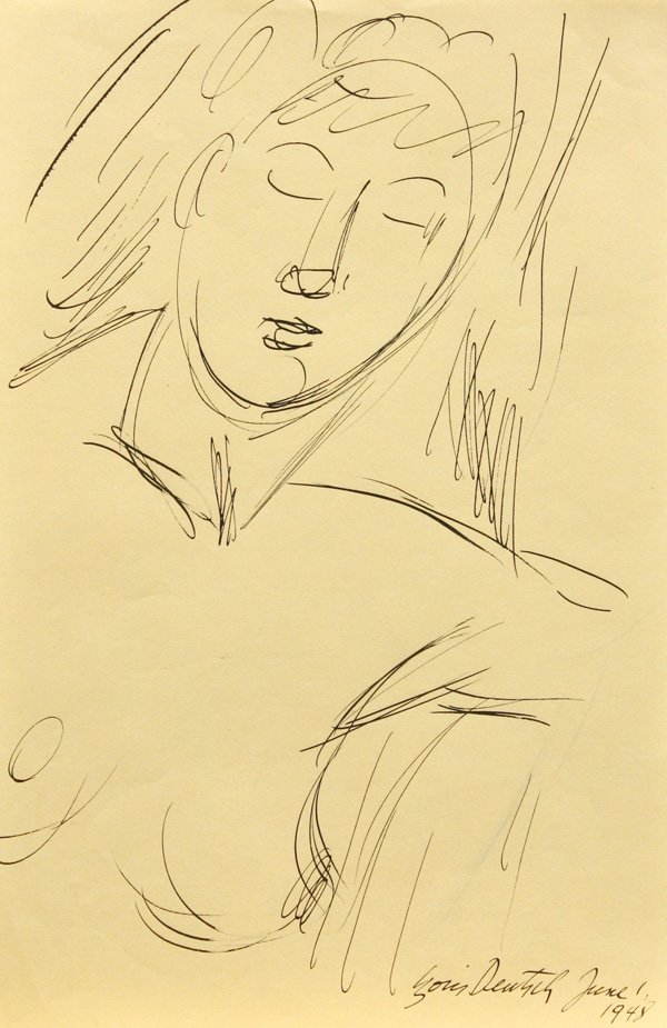 works on paper, Boris Deutsch, sketches: (lot of 10) Unframed works on paper by Boris Deutsch (Californian, 1892-1978), largest overall: 16.75''h x 13.25''w