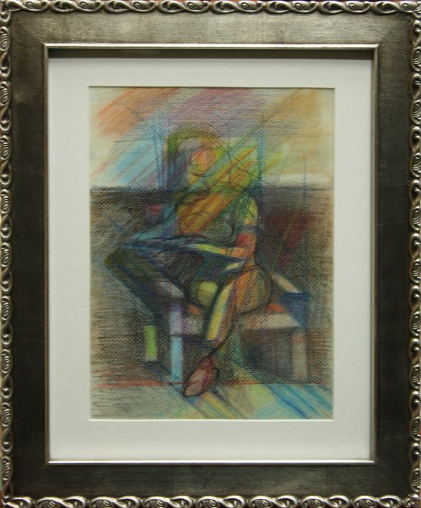 pastel, John Charles Haley, Figure: Framed pastel, Study of a Figure, by John Charles Haley, (Californian, 1905-1991), unsigned, sight: 11''h x 7.75''w, overall: 16.5''h x 13.5w
