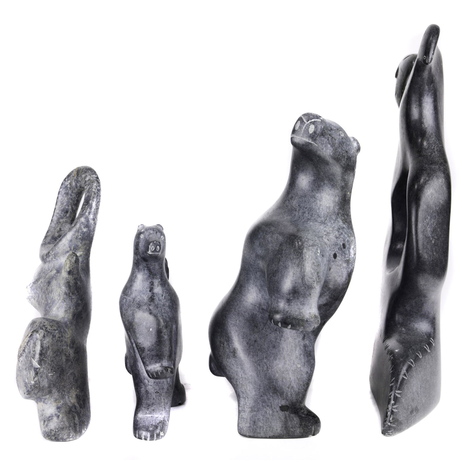 (lot of 4) Inuit soapstone sculptures by George Arlook (1 of 13)