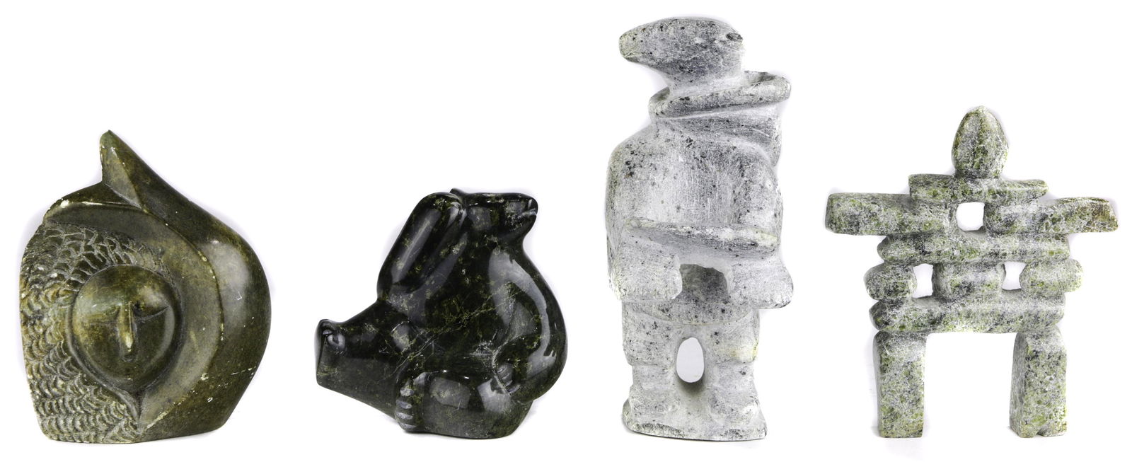 (lot of 4) Inuit figural sculptures, the first by (1 of 8)