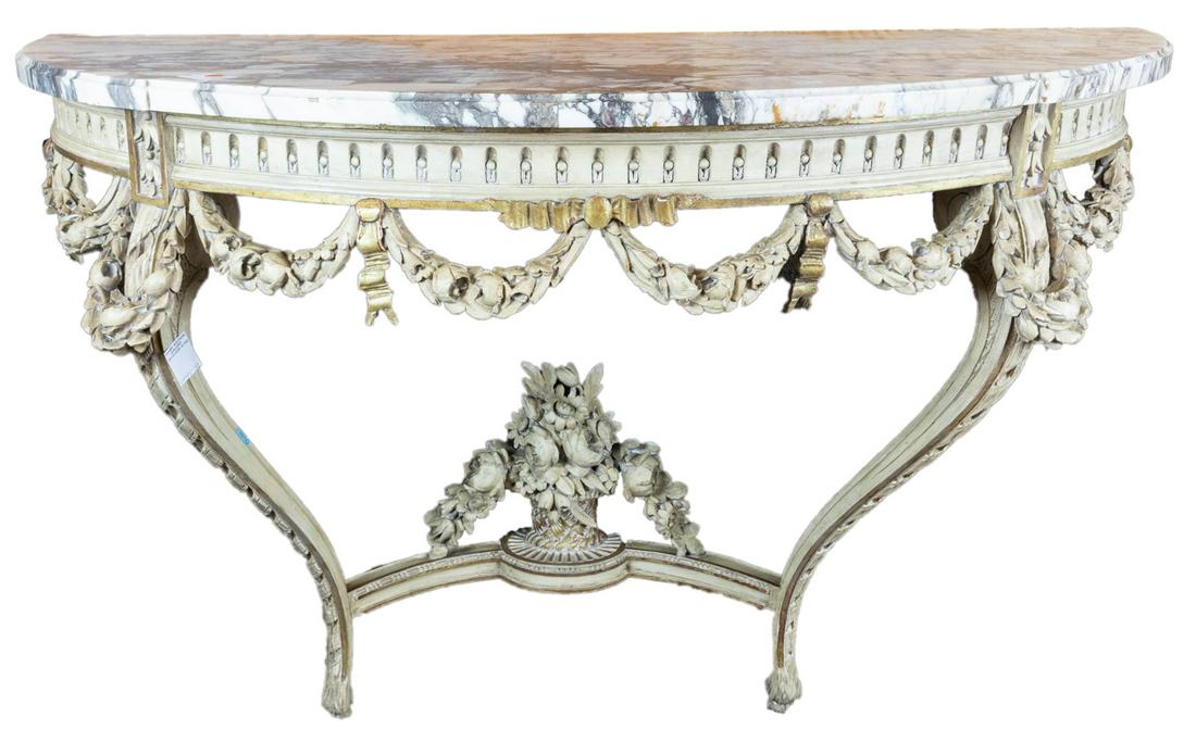 A French polychrome decorated console table circa 1900 (1 of 4)