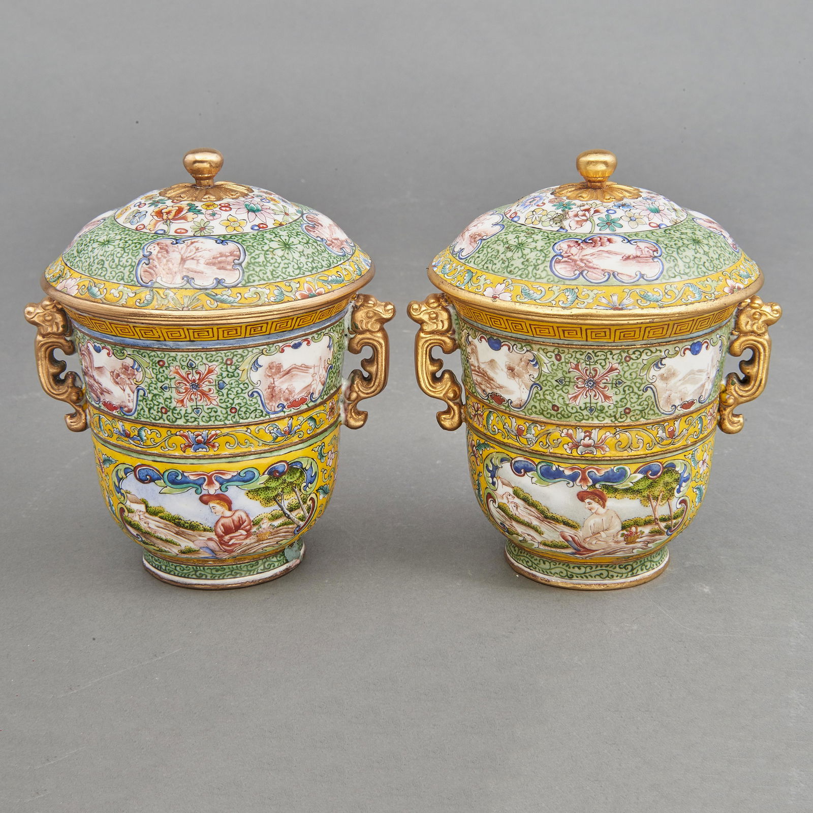 (lot of 2) Canton enamel jars (1 of 3)