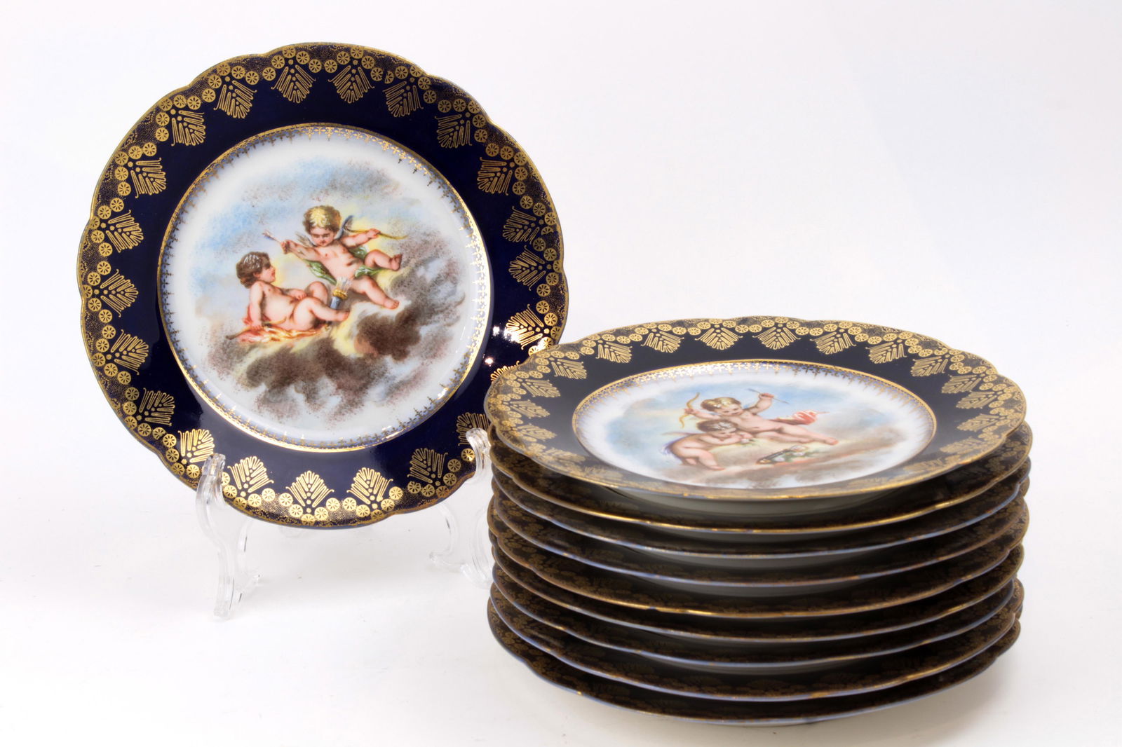 (lot of 10) Sevres style cabinet plates (1 of 1)