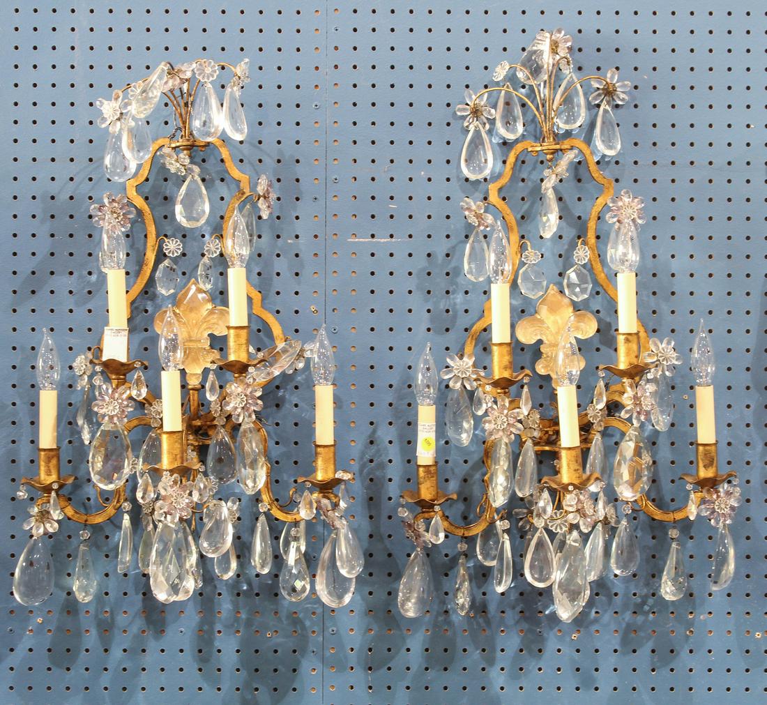 A pair of continental gilt wall sconces (1 of 1)
