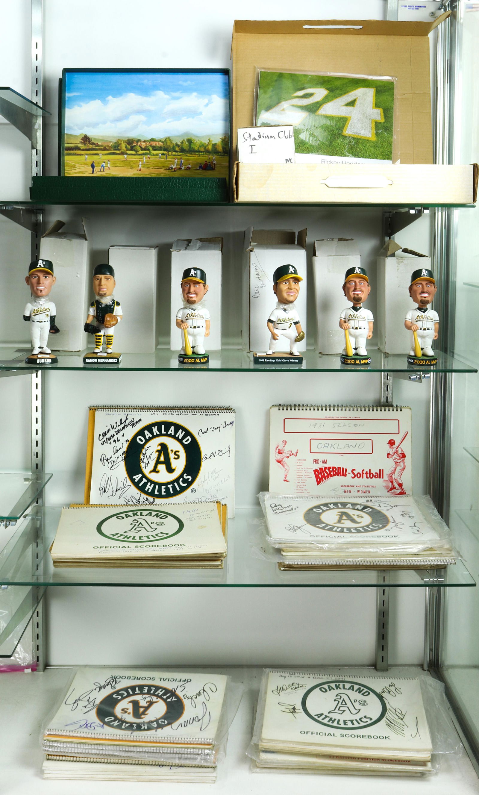 Four shelves of associated baseball ephemera (1 of 5)