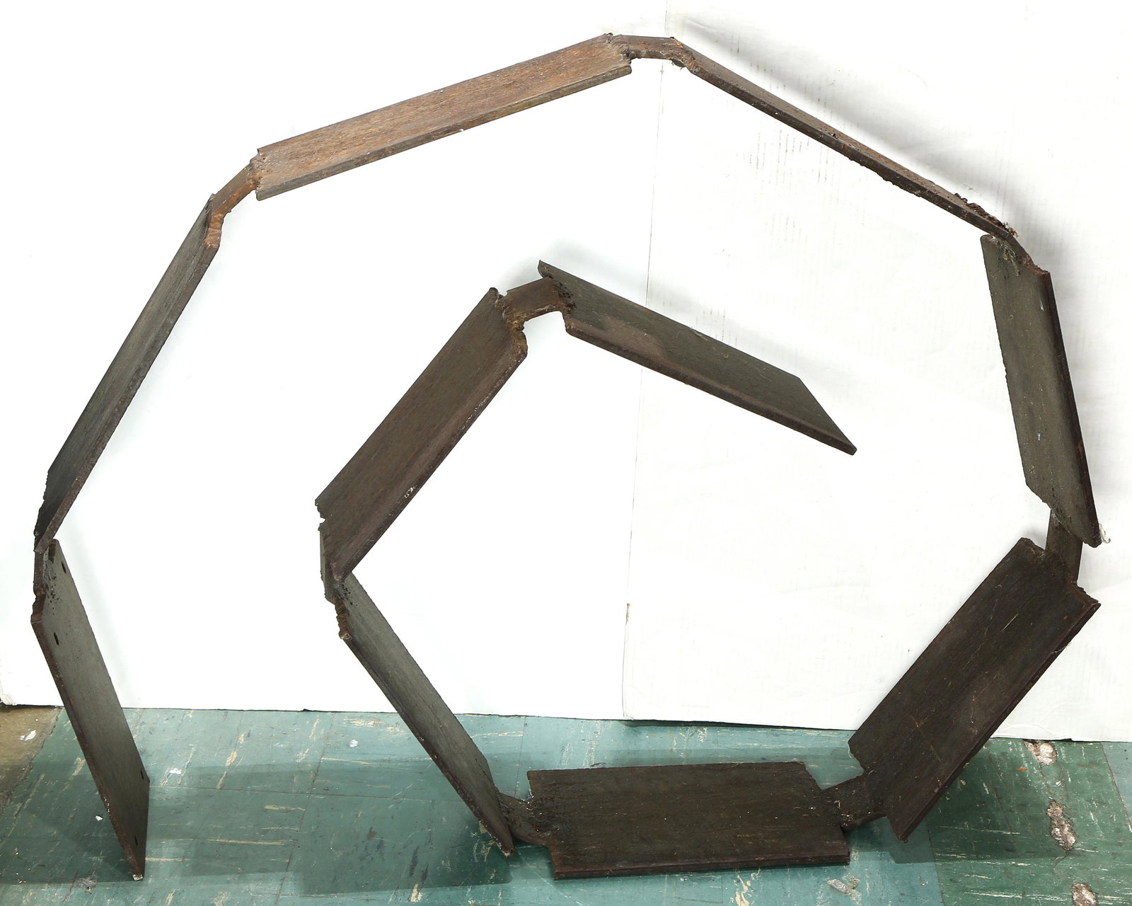 Sculpture, The Maze: American School (20th century), The Maze, rusted steal sculpture, unsigned, overall: 33.5"h x 43"w x 9"d