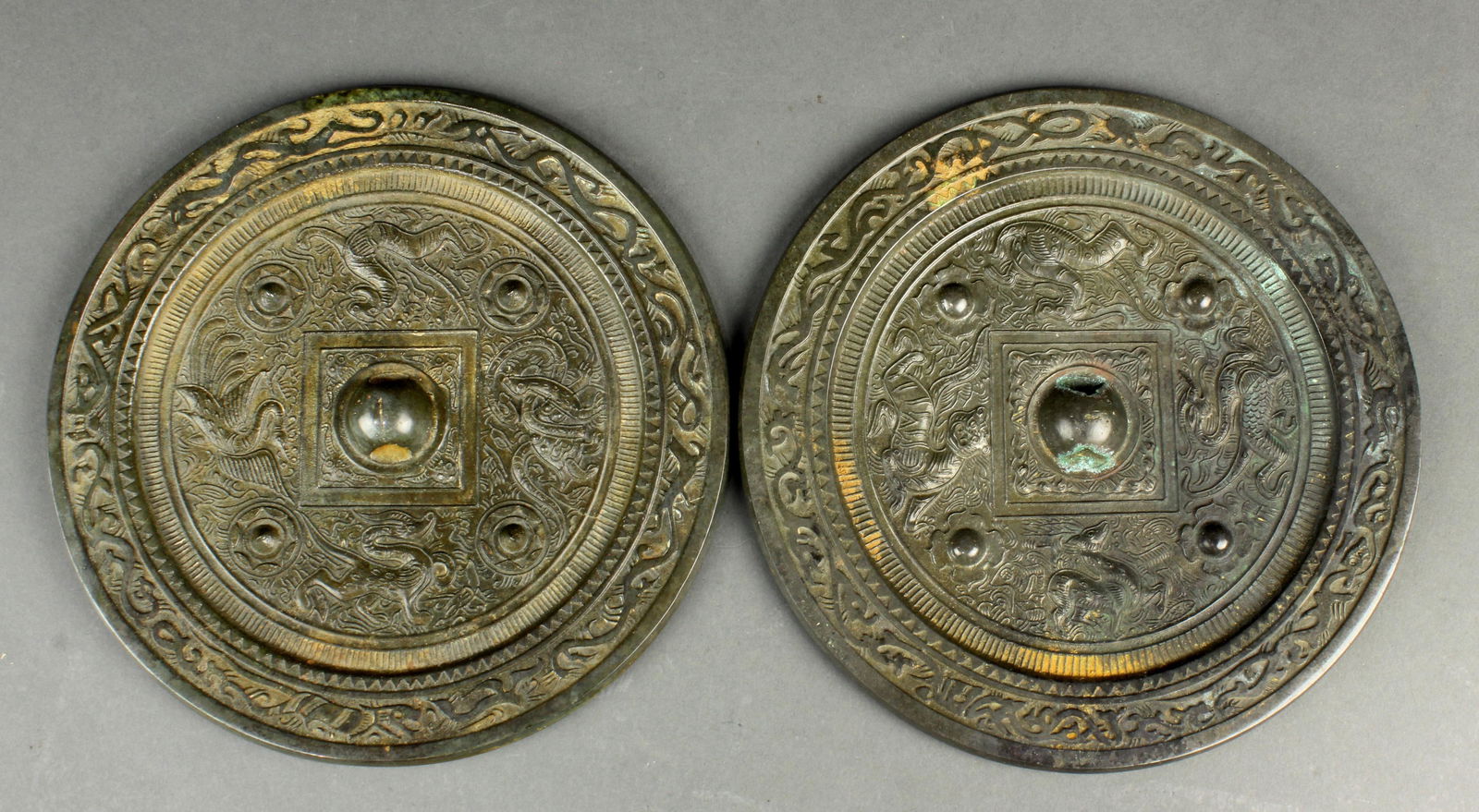 (lot of 2) Chinese bronze mirrors (1 of 1)