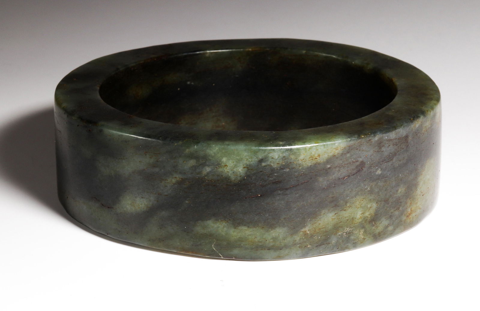 Chinese spinach jade bangle (1 of 2)