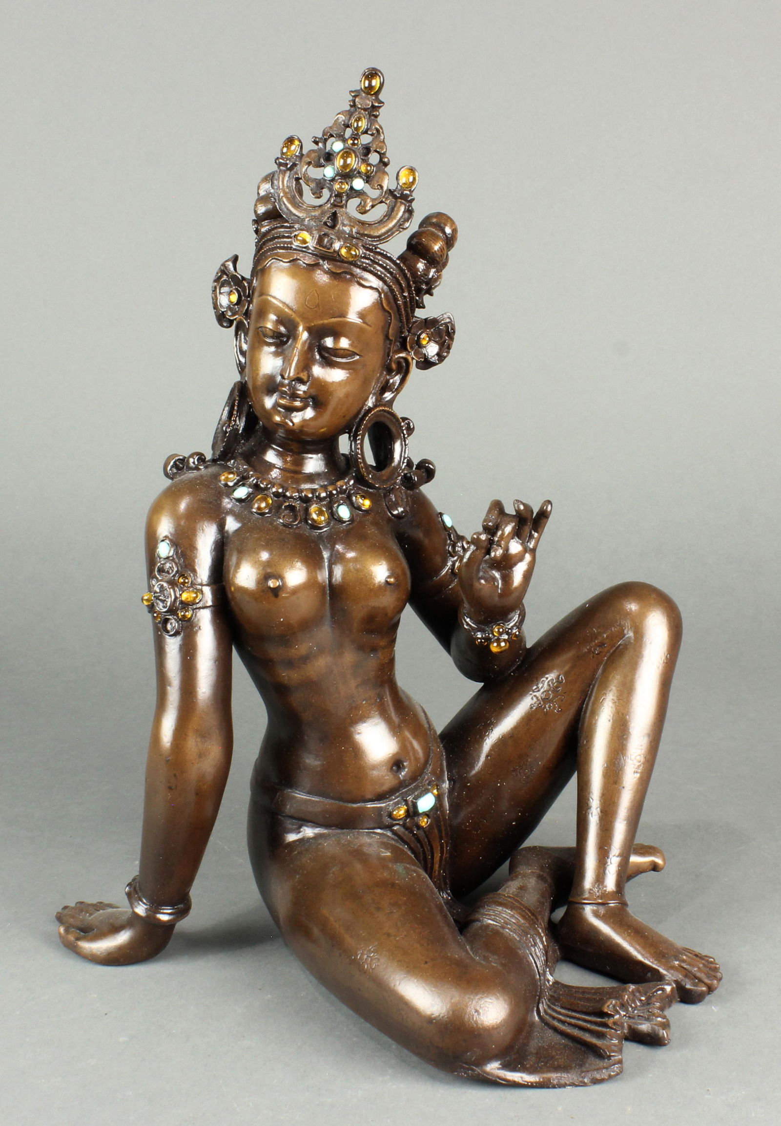 Tibetan style bronze figure of Tara (1 of 2)