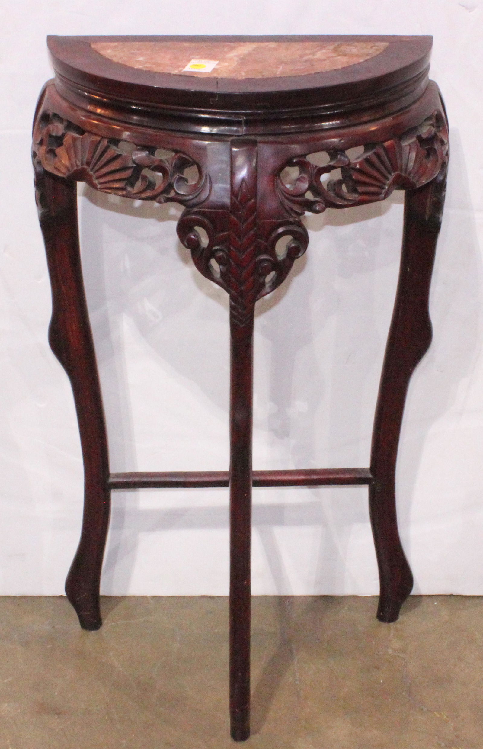 Chinese wood demilune side table (1 of 1)