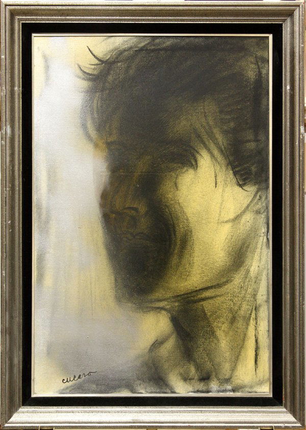 Painting, Pascal Cucaro, Head of a Man: Framed oil on canvas, Head of a Man in Shadow, by Pascal Cucaro (Californian, 1915-2004), signed lower left, overall: 42''h x 30''w