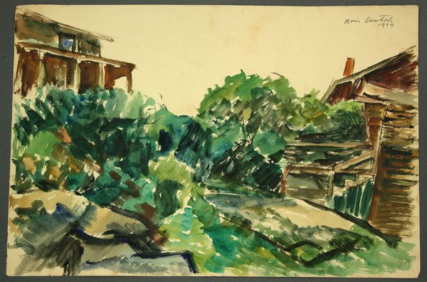 Works on paper, Boris Deutsch, Sketches: (lot of 8) Unframed works on paper, by Boris Deutsch (Californian, 1892-1978), largest overall: 19.125''h x 15''w