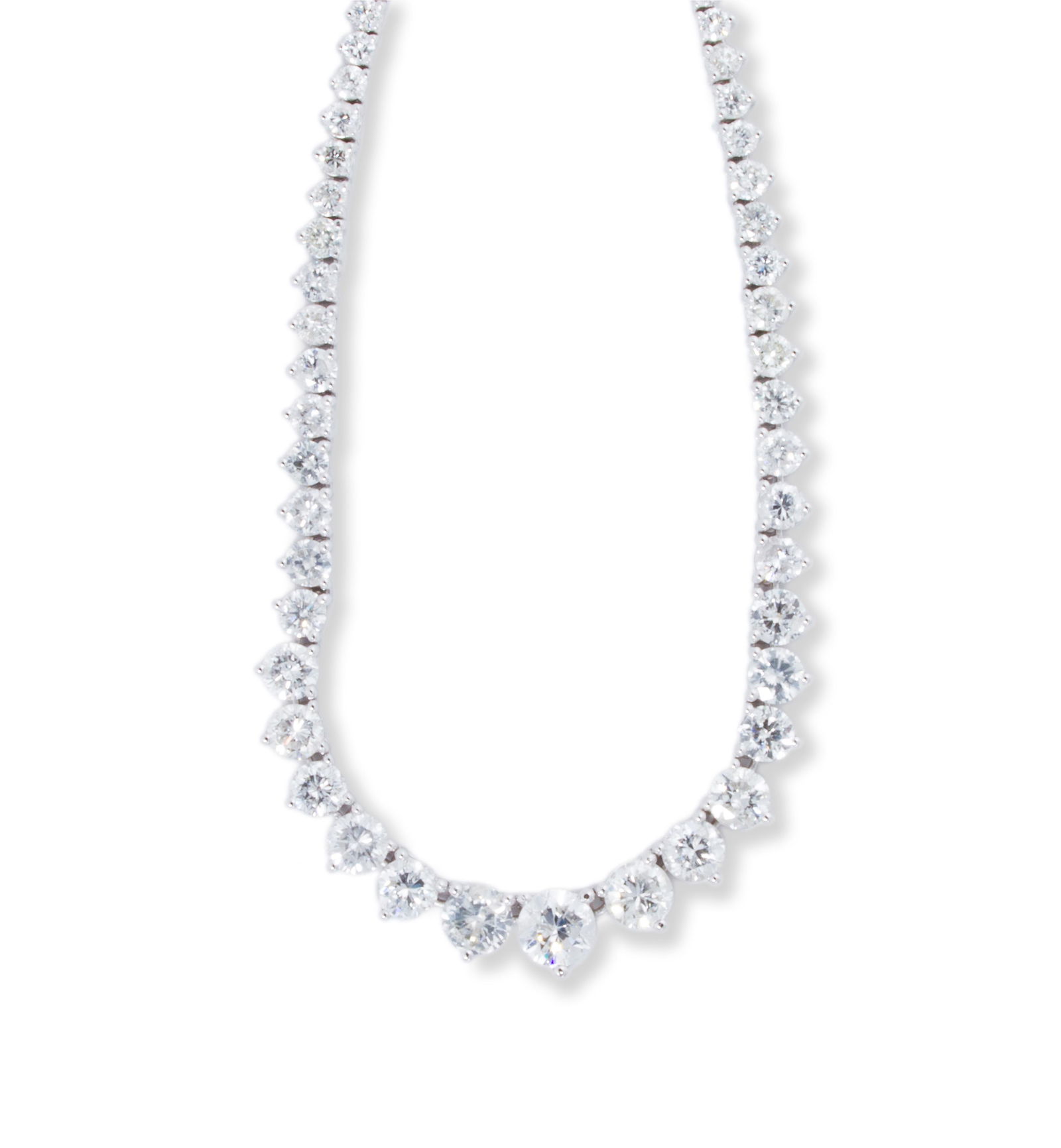 A diamond and fourteen karat white gold necklace (1 of 2)