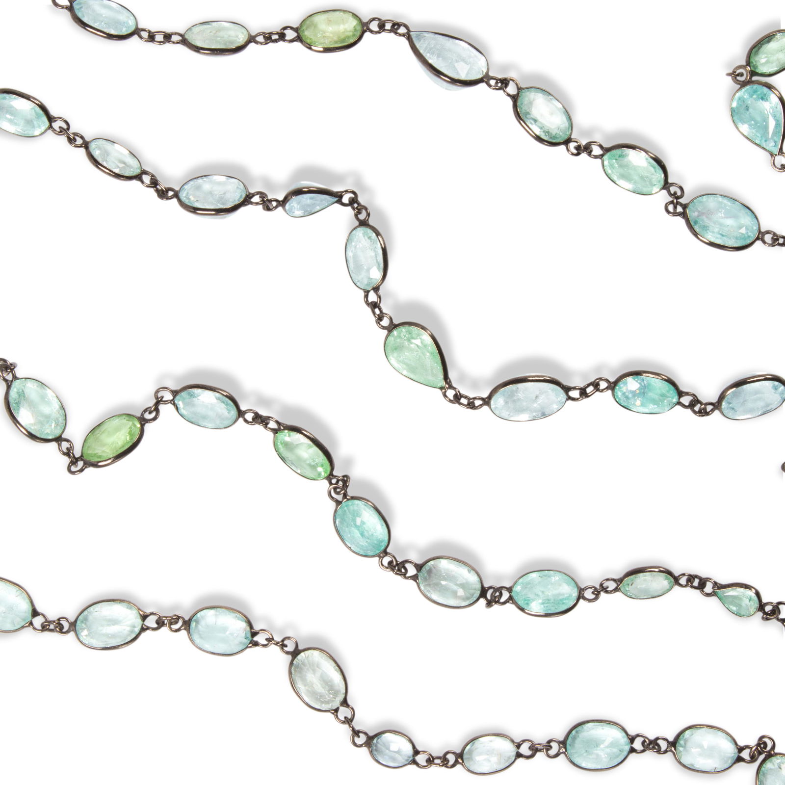 A tourmaline and blackened eighteen karat gold necklace (1 of 3)