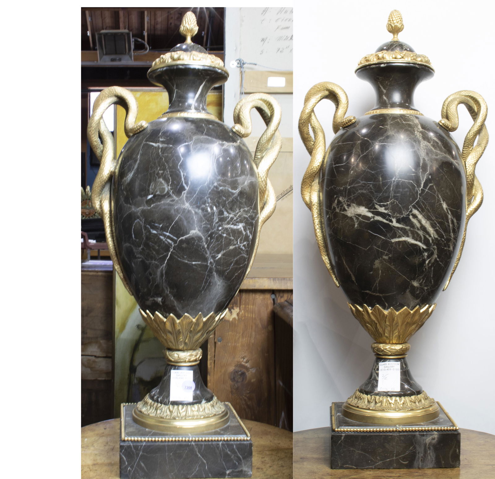 A Pair of French Neoclassical style variegated black (1 of 3)