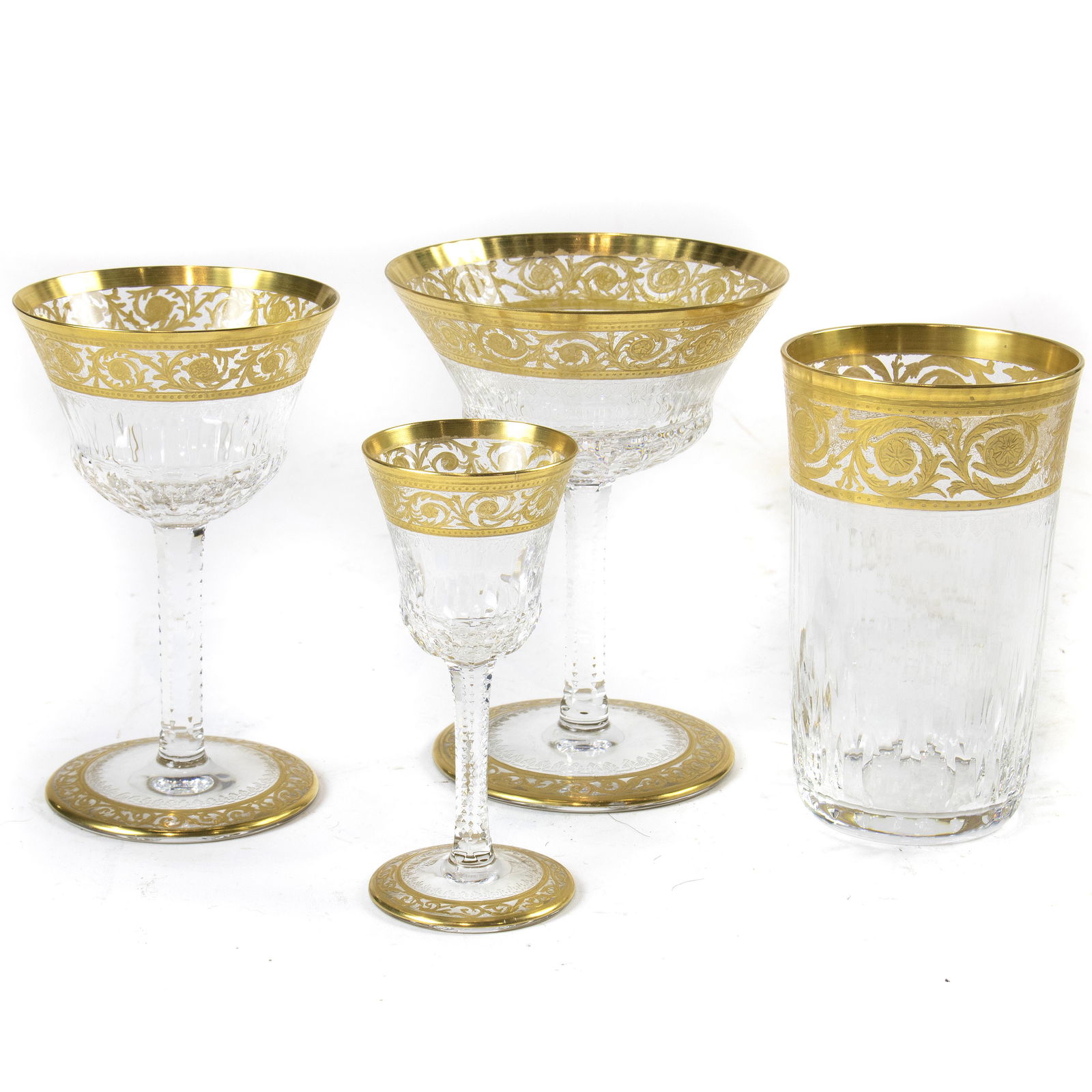 (lot of 24) St. Louis Thistle Pattern crystal stemware (1 of 2)