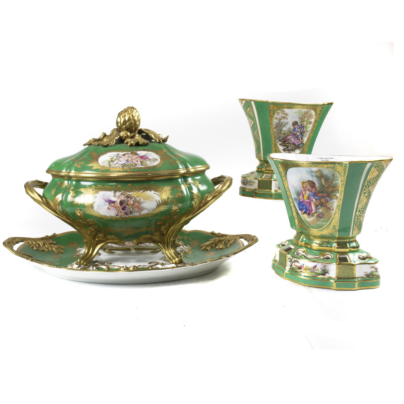 (Lot of 4) A Sevres style porcelain group (1 of 3)