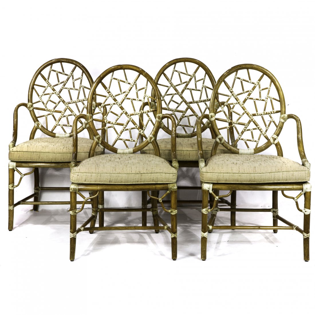 (lot of 4) McGuire Cracked Ice dining chairs (1 of 3)