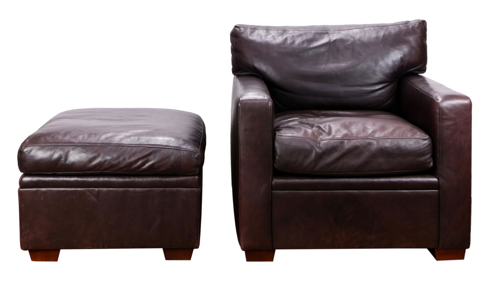 A Ralph Lauren leather lounge chair and ottoman (1 of 3)