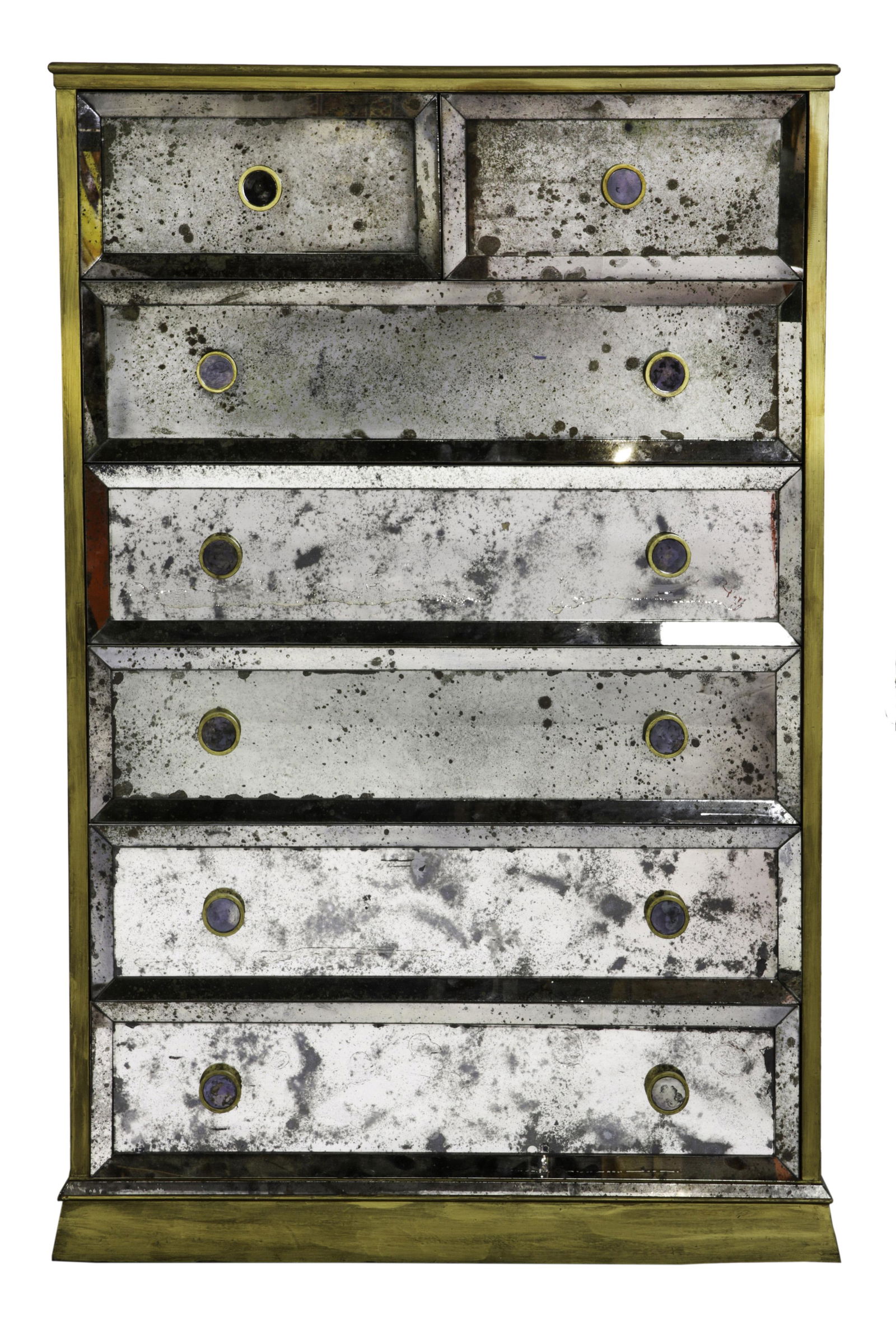 A Hollywood Regency mirrored tall chest (1 of 3)