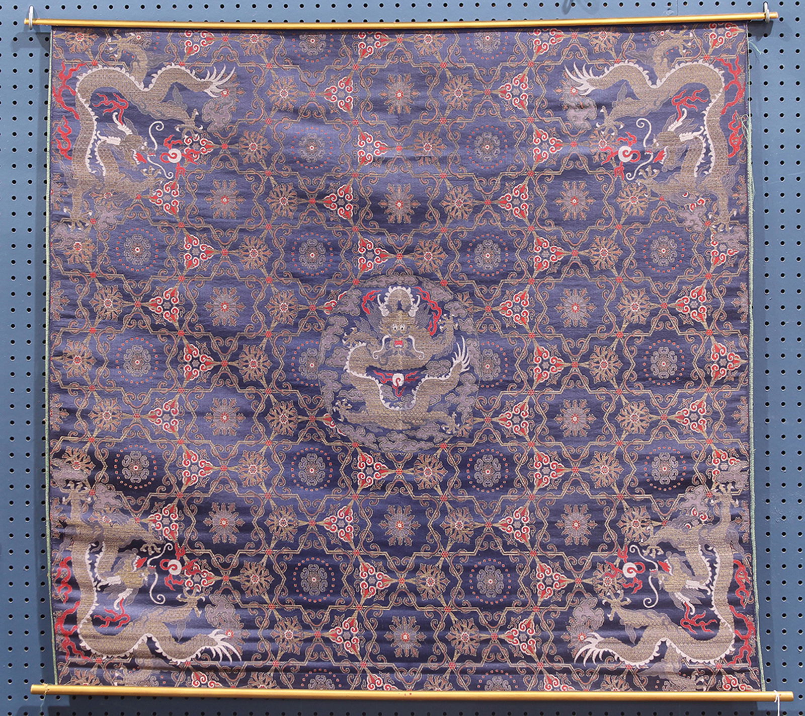 Chinese silk brocade dragon panel (1 of 3)