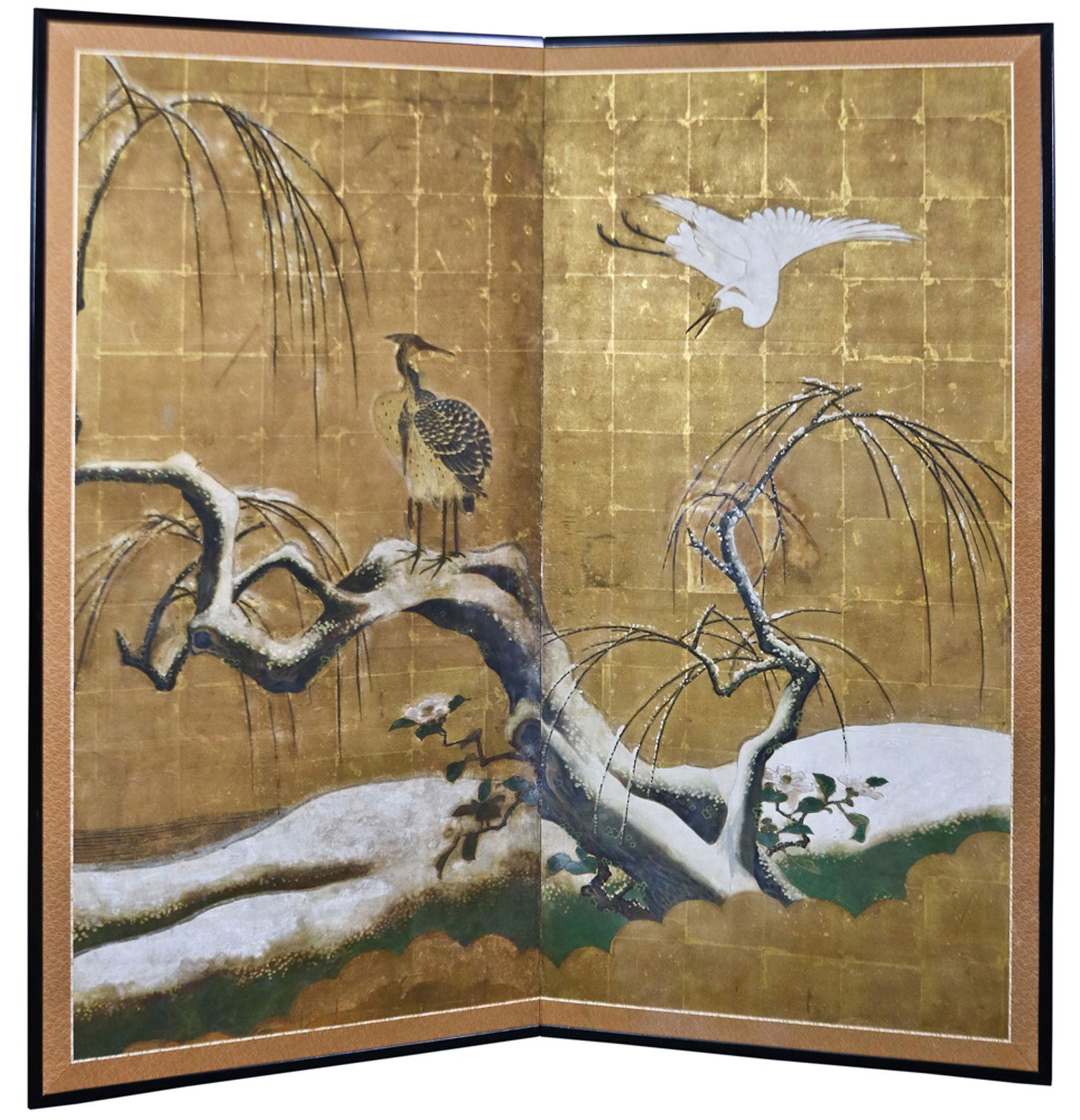 Japanese two-panel Byobu screen (1 of 3)