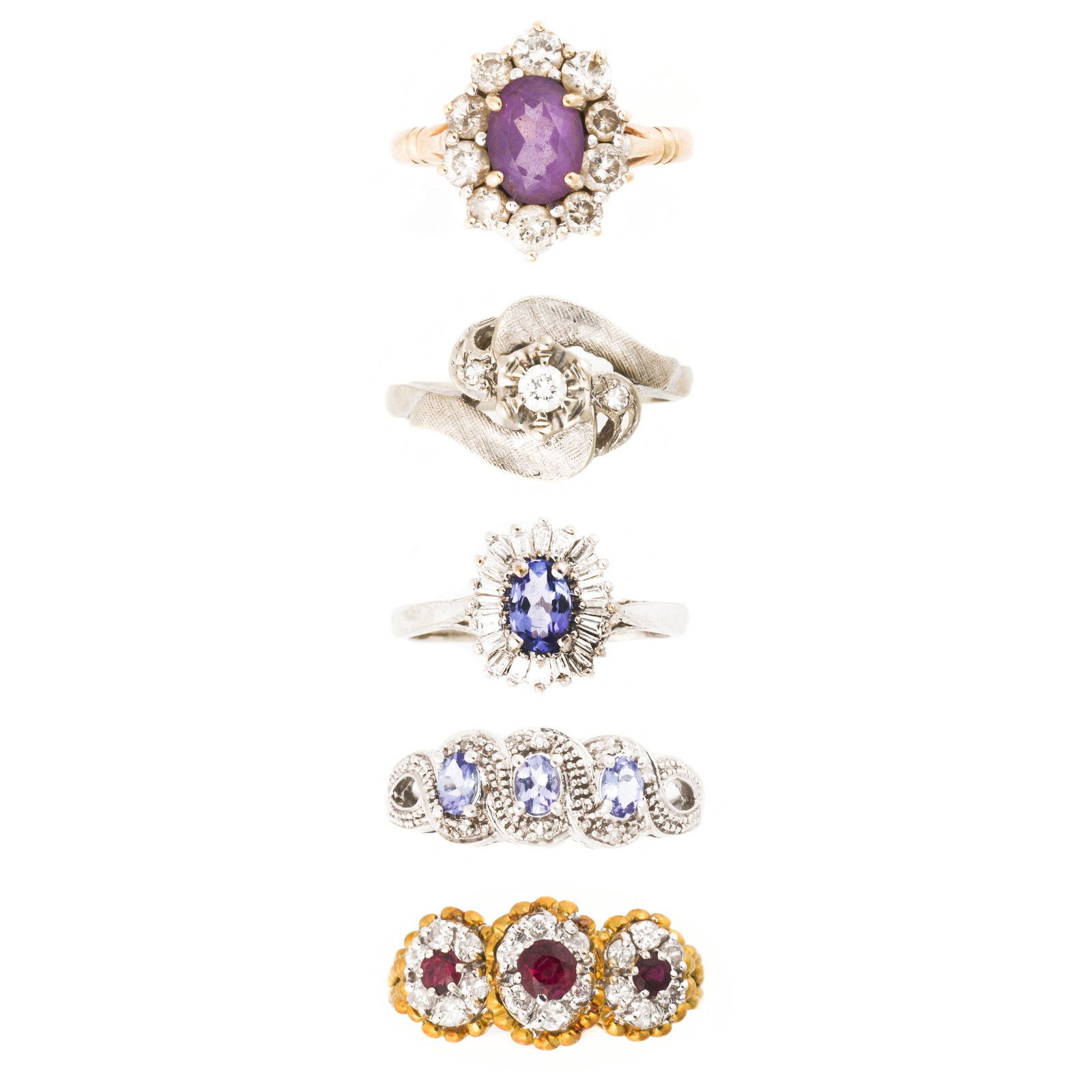 A group of gemstone, diamond and yellow or white gold (1 of 1)