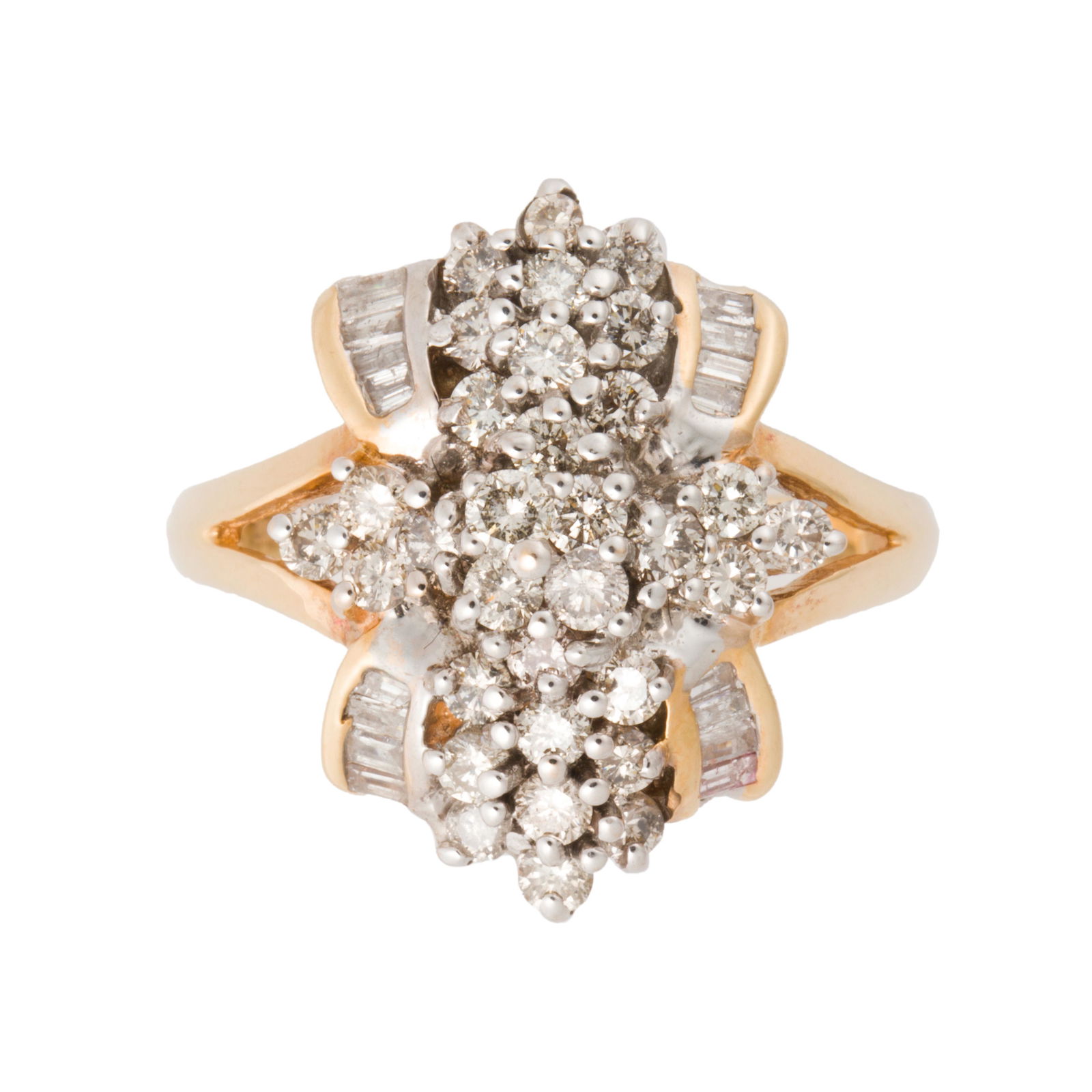 A diamond and fourteen karat gold ring (1 of 1)
