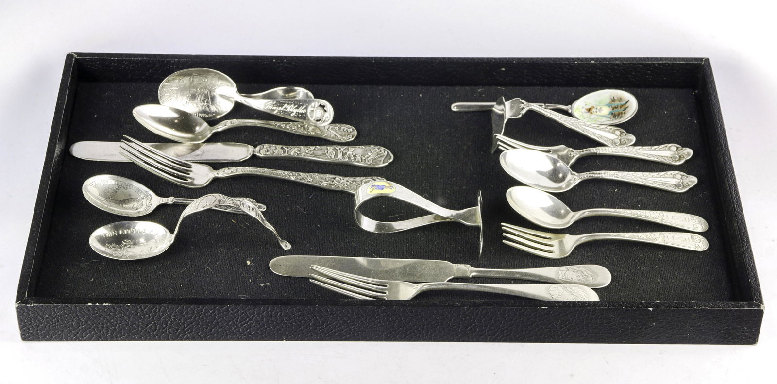 (lot of 15) Mostly sterling baby or child's utensils (1 of 2)