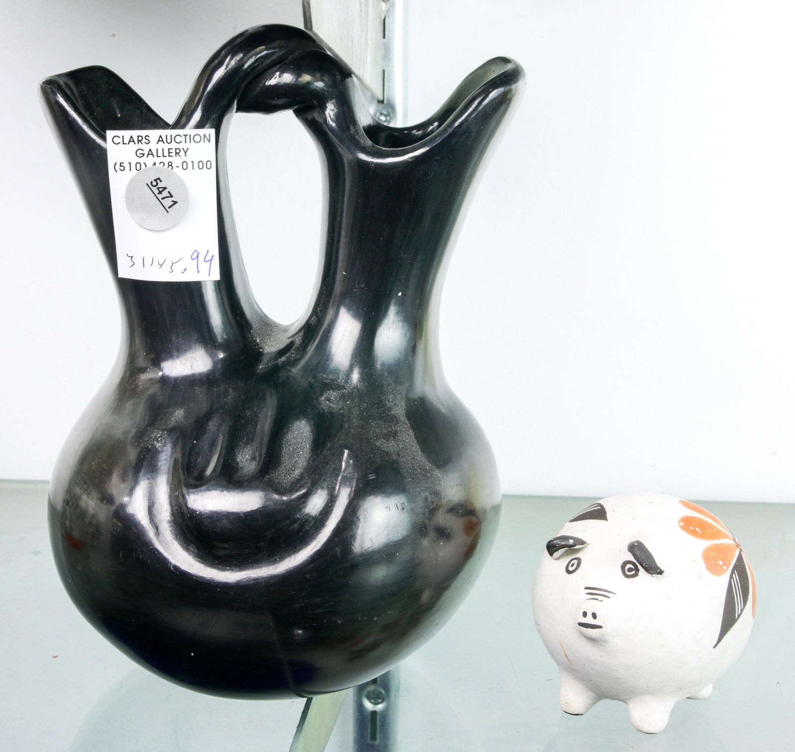 (2) Santa Clara Pueblo blackware jug by Helen Shupla & (1 of 1)