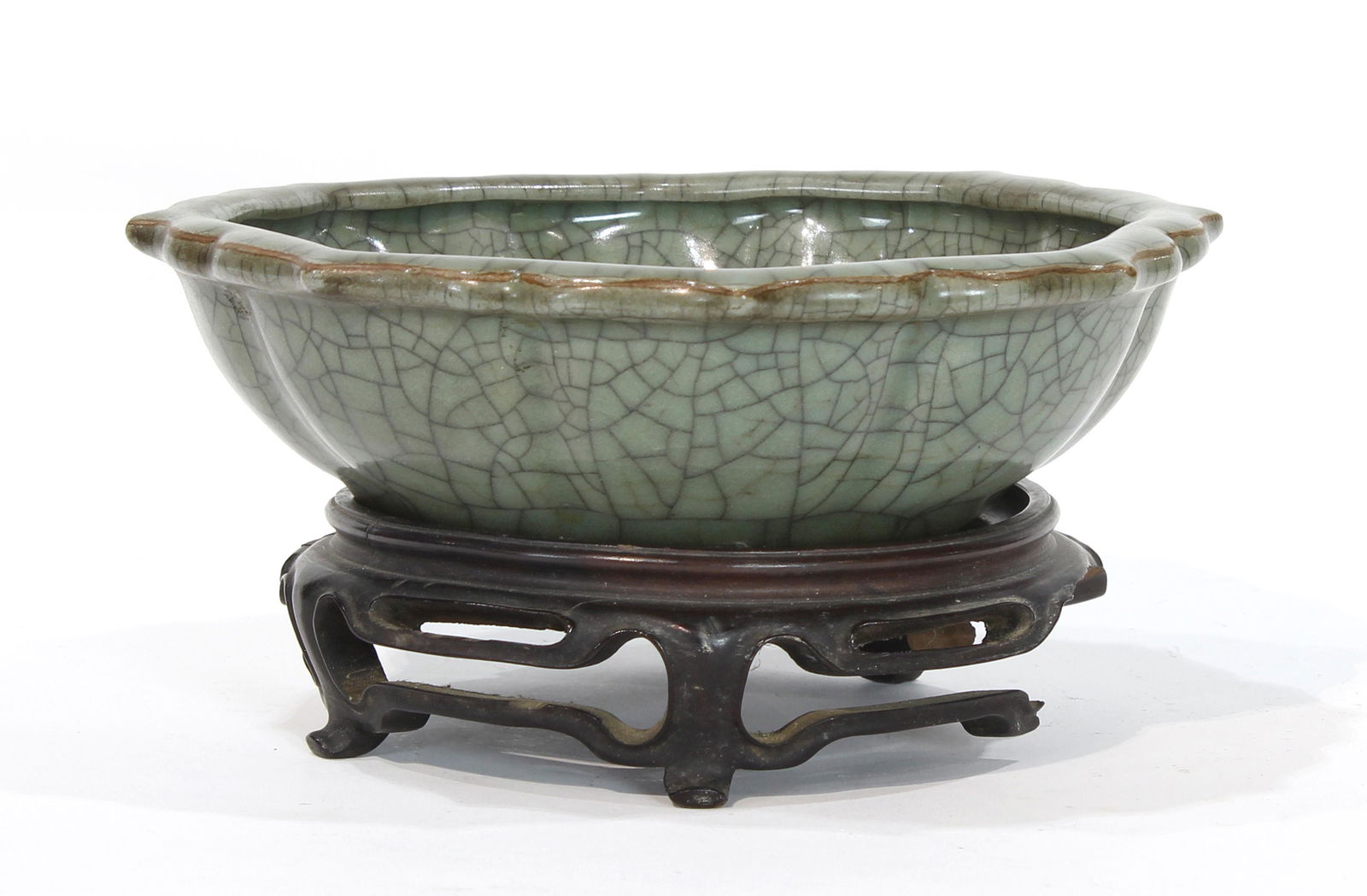 Guan type celadon lotus petal bowl (1 of 3)