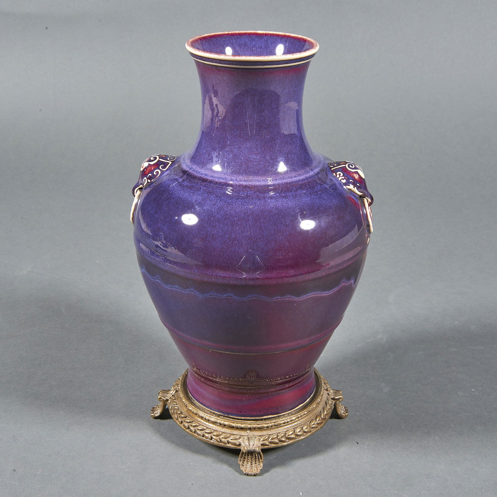 Chinese flambe glazed hu vase (1 of 1)