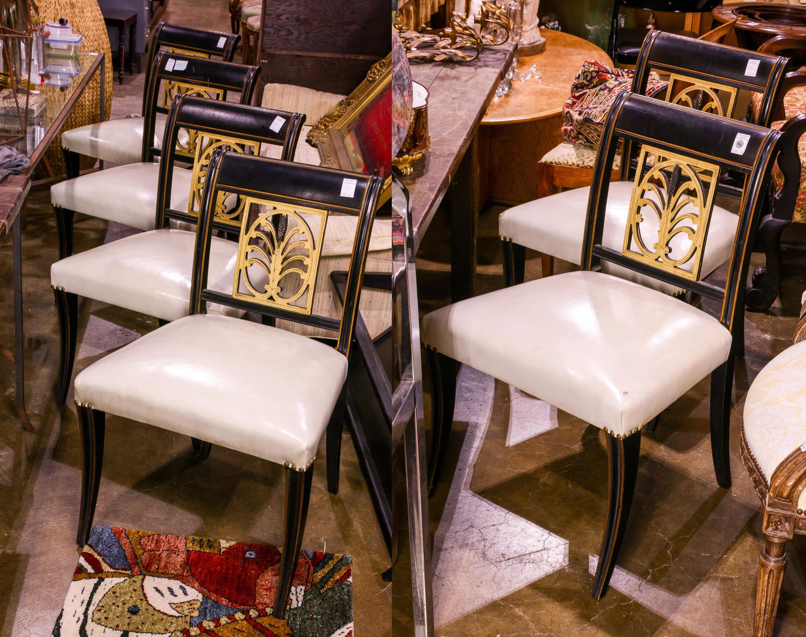 (lot of 6) Neoclassical style ebonized and partial gilt (1 of 1)