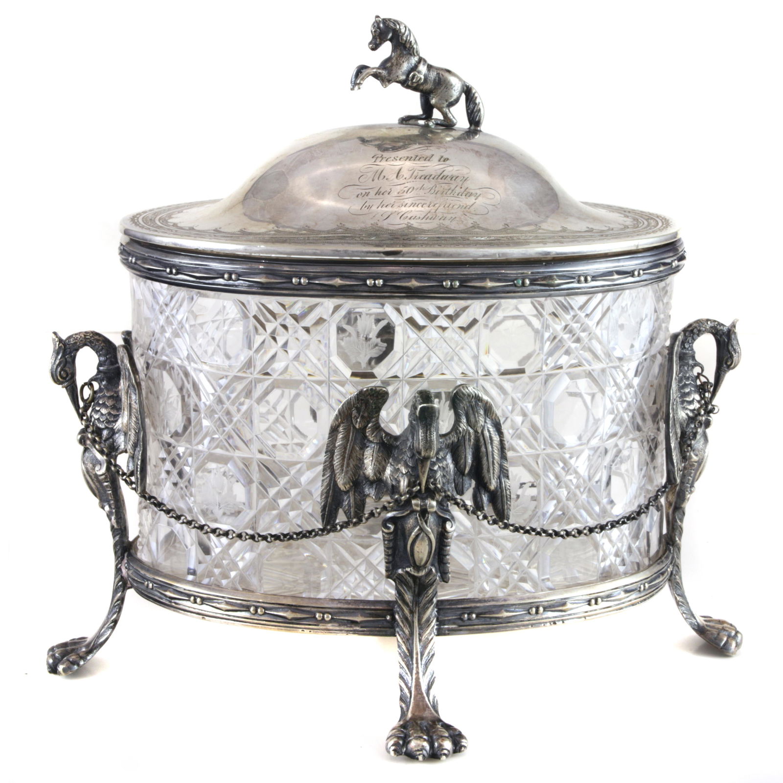 An European silver plate and cut glass box (1 of 1)