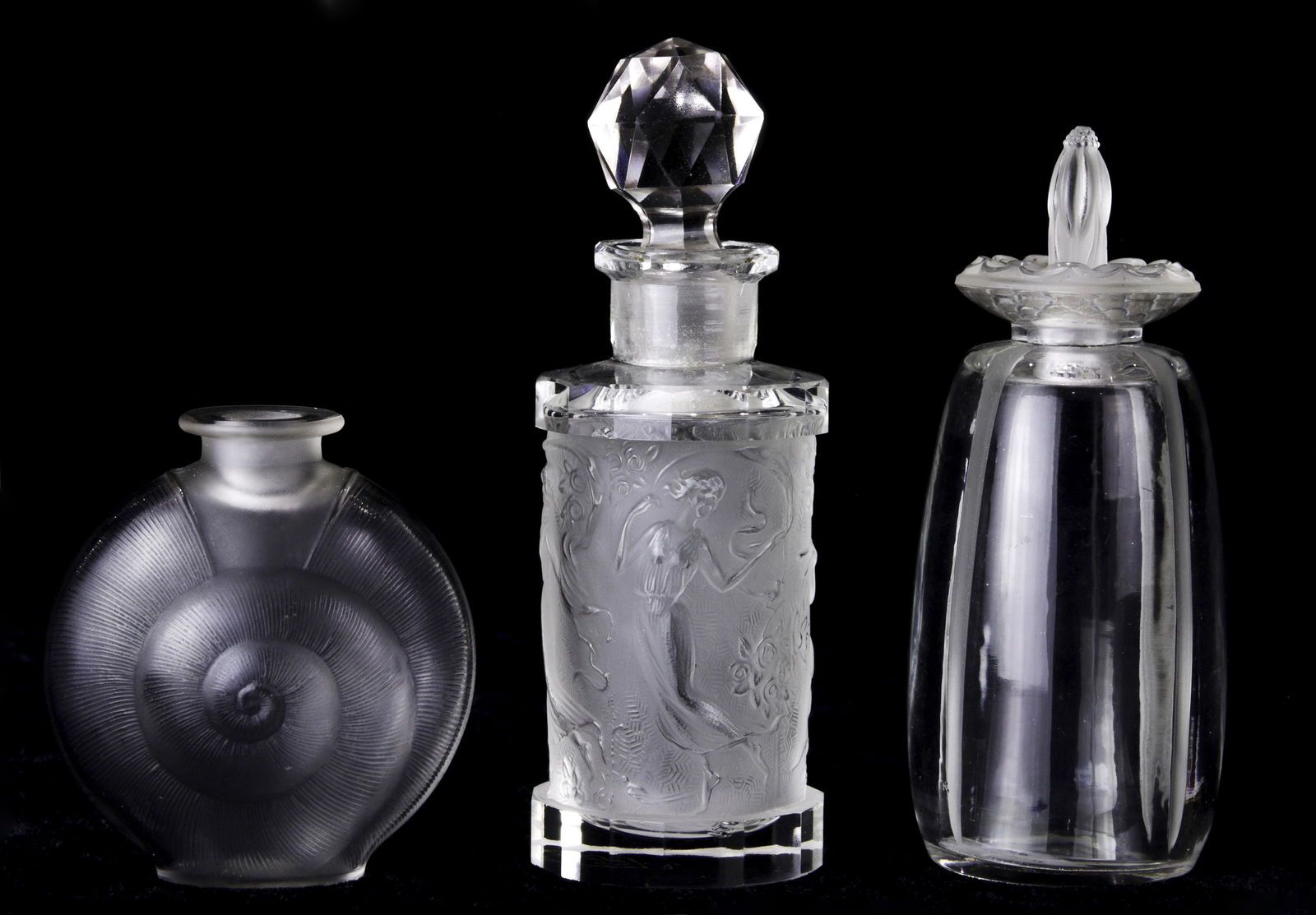 (lot of 3) Lalique France scent bottle group (1 of 5)