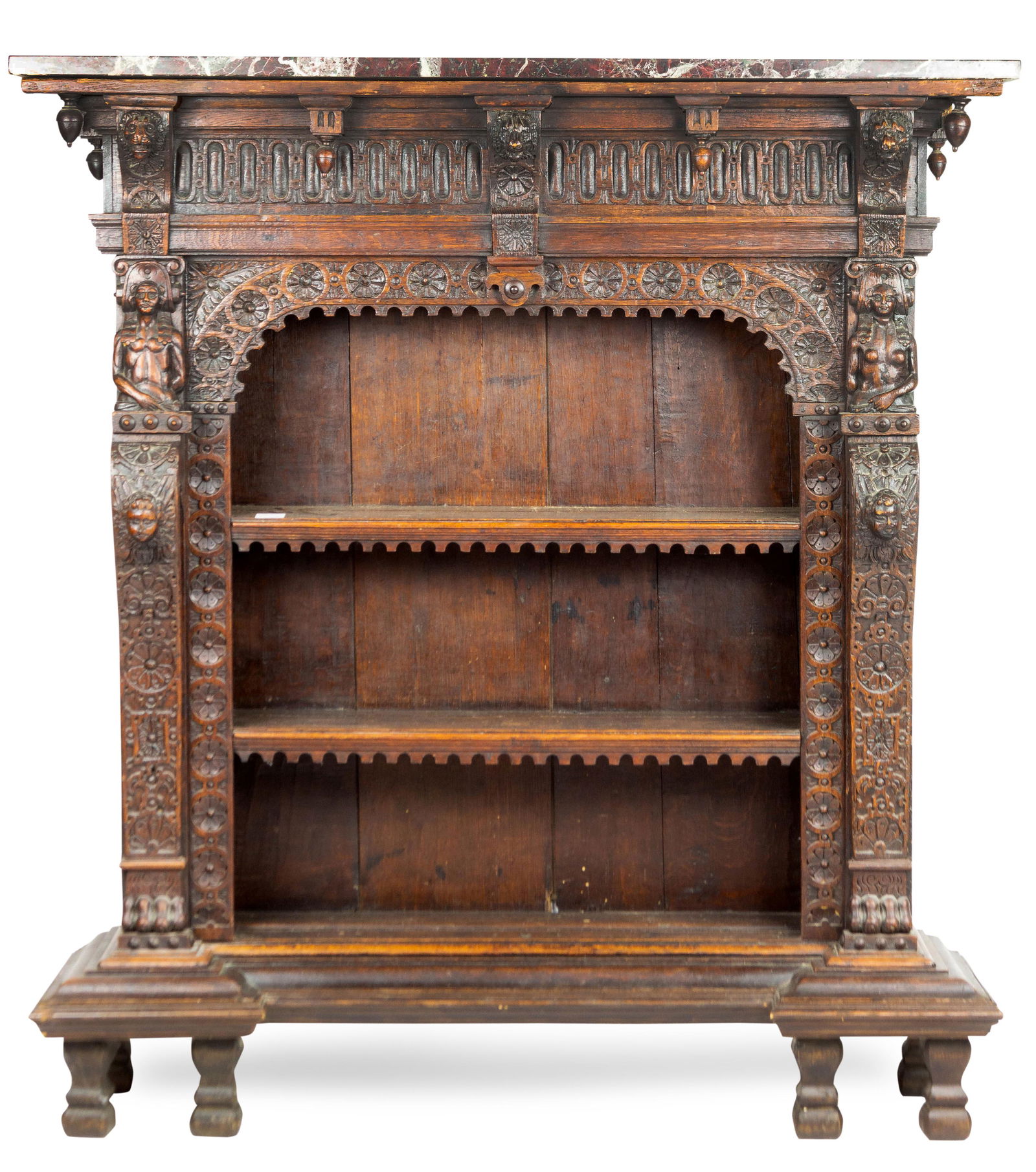 A Continental Renaissance style carved oak bookcase (1 of 5)