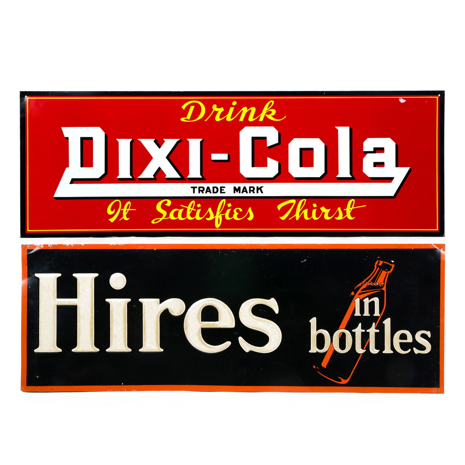 (lot of 2) Soda Fountain advertising sign (1 of 3)