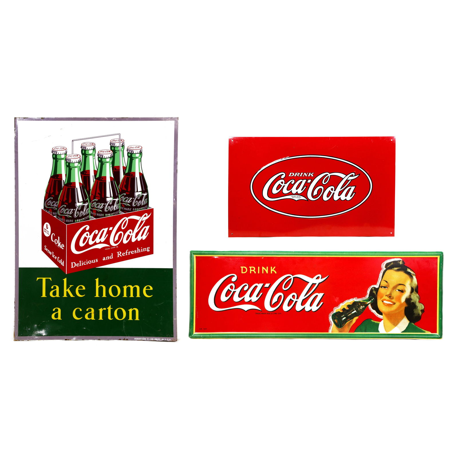(lot of 3) Coca-Cola advertising signs (1 of 4)