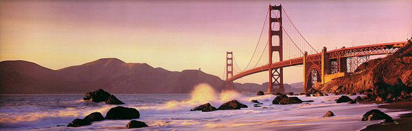 Photo, Peter Lik, Golden Gate Bridge: Framed color photograph, Golden Gate Bridge, by Peter Lik (Australian, b.1959), signed ''Peter Lik'' lower right, numbered 20/950 lower right, sight: 19.625''h x 61''w, overall: 24''h x 65.5''w