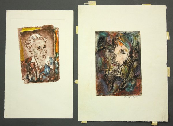 Works on Paper, Boris Deutsch, Figural Works: (lot of 11) Unframed works on paper including etchings, drawings, and watercolors, consisting of Figural works and studies, by Boris Deutsch (Californian, 1892-1978), many signed and dated, largest ov