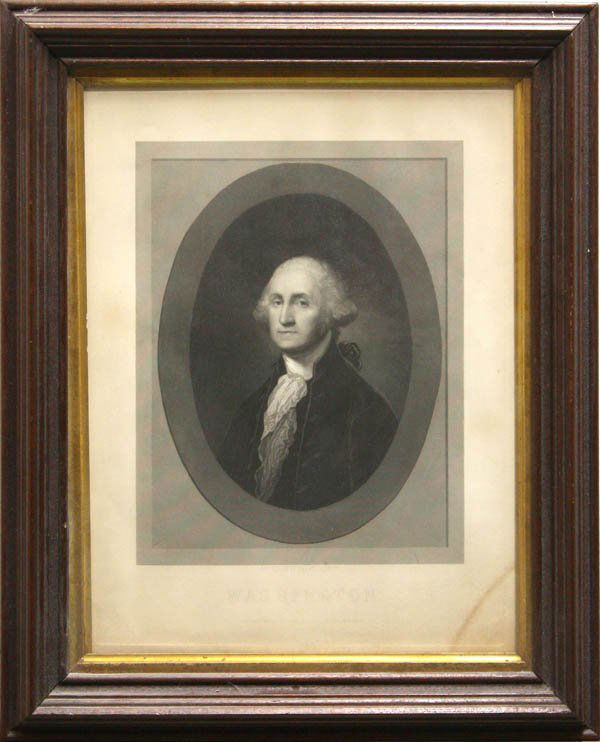 Engraving, Portrait of George Washinton: Framed engraving, ''Washington,'' after by H.B. Hall & G.E. Perine, after the painting by Gilbert Stuart, overall: 21.25''h x 17.5''w